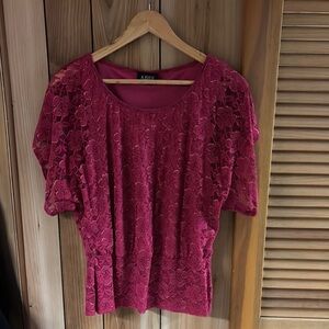A. Byer Pink Flutter Sleeve Blouse